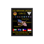 USS Abraham Lincoln (CVN-72) 1991 Framed Cruise Poster – black, 12x16