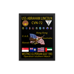 USS Abraham Lincoln (CVN-72) 1993 Framed Cruise Poster – black, 12x16