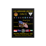 USS Abraham Lincoln (CVN-72) 1995 Framed Cruise Poster – black, 12x16