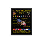 USS Abraham Lincoln (CVN-72) 1998 Framed Cruise Poster – black, 12x16