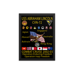 USS Abraham Lincoln (CVN-72) 2002-03 Framed Cruise Poster – black, 12x16