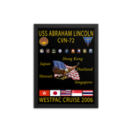 USS Abraham Lincoln (CVN-72) 2006 Framed Cruise Poster – black, 12x16