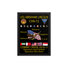 Load image into Gallery viewer, USS Abraham Lincoln (CVN-72) 2010-11 Framed Cruise Poster