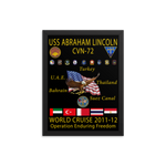 USS Abraham Lincoln (CVN-72) 2011-12 Framed Cruise Poster – black, 12x16
