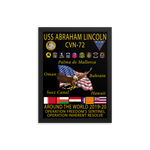 USS Abraham Lincoln (CVN-72) 2019-20 Framed Cruise Poster – black, 12x16