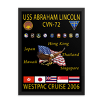 USS Abraham Lincoln (CVN-72) 2006 Framed Cruise Poster – black, 18x24