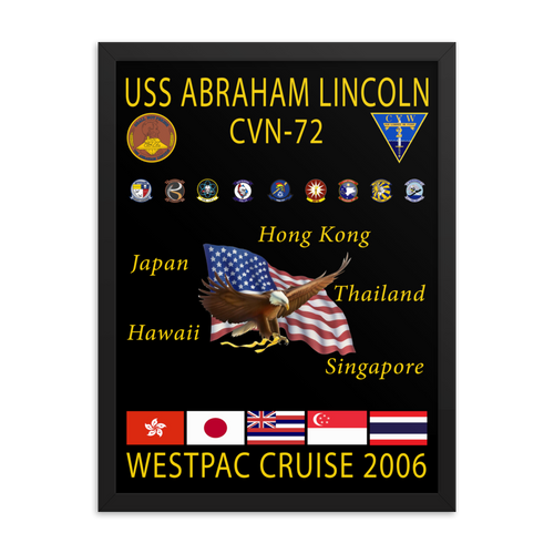 USS Abraham Lincoln (CVN-72) 2006 Framed Cruise Poster