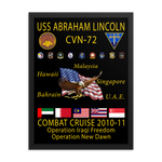 USS Abraham Lincoln (CVN-72) 2010-11 Framed Cruise Poster – black, 18x24
