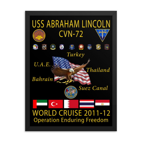 USS Abraham Lincoln (CVN-72) 2011-12 Framed Cruise Poster