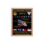 USS Abraham Lincoln (CVN-72) 1991 Framed Cruise Poster – red, 12x16