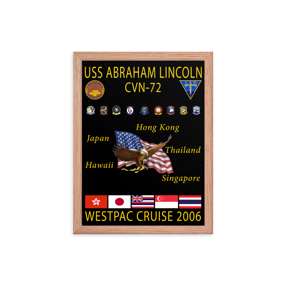 USS Abraham Lincoln (CVN-72) 2006 Framed Cruise Poster