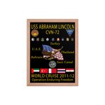 USS Abraham Lincoln (CVN-72) 2011-12 Framed Cruise Poster – red, 12x16
