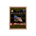 USS Abraham Lincoln (CVN-72) 2019-20 Framed Cruise Poster – red, 12x16