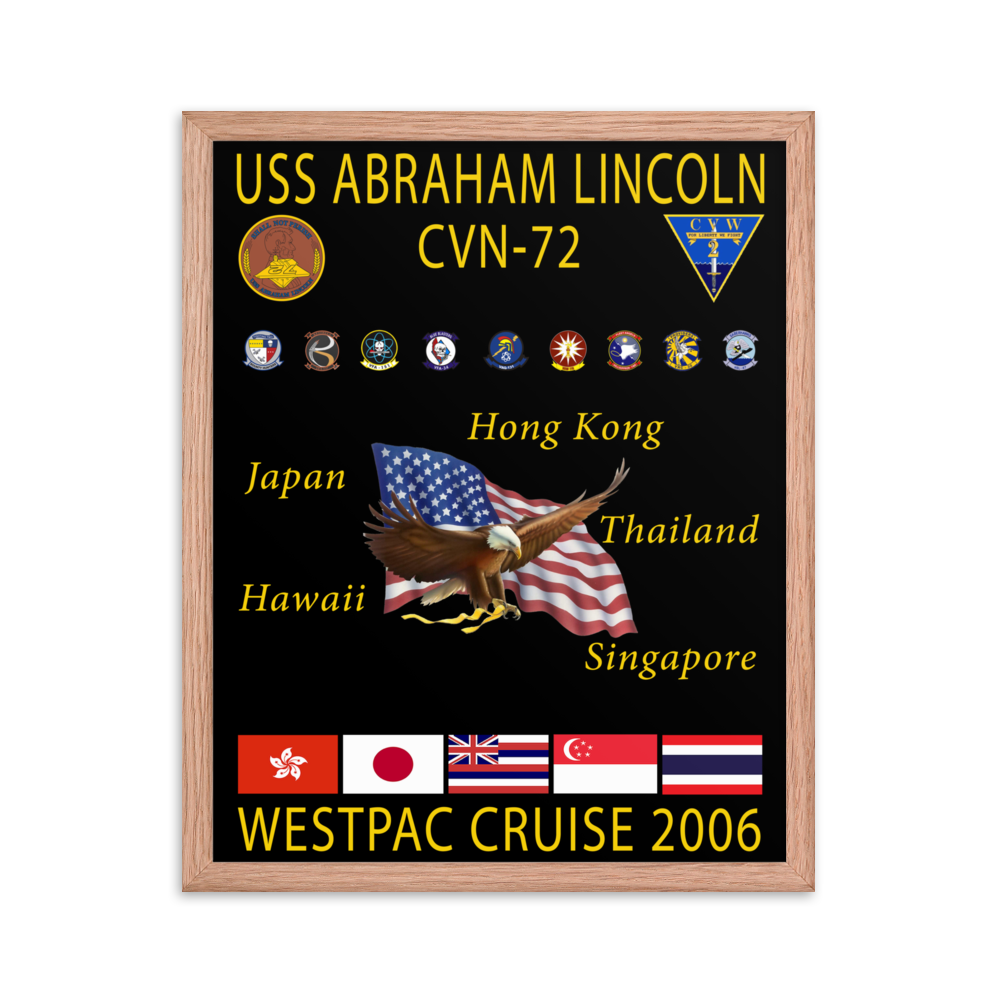 USS Abraham Lincoln (CVN-72) 2006 Framed Cruise Poster