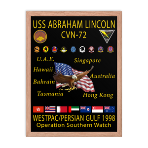 USS Abraham Lincoln (CVN-72) 1998 Framed Cruise Poster