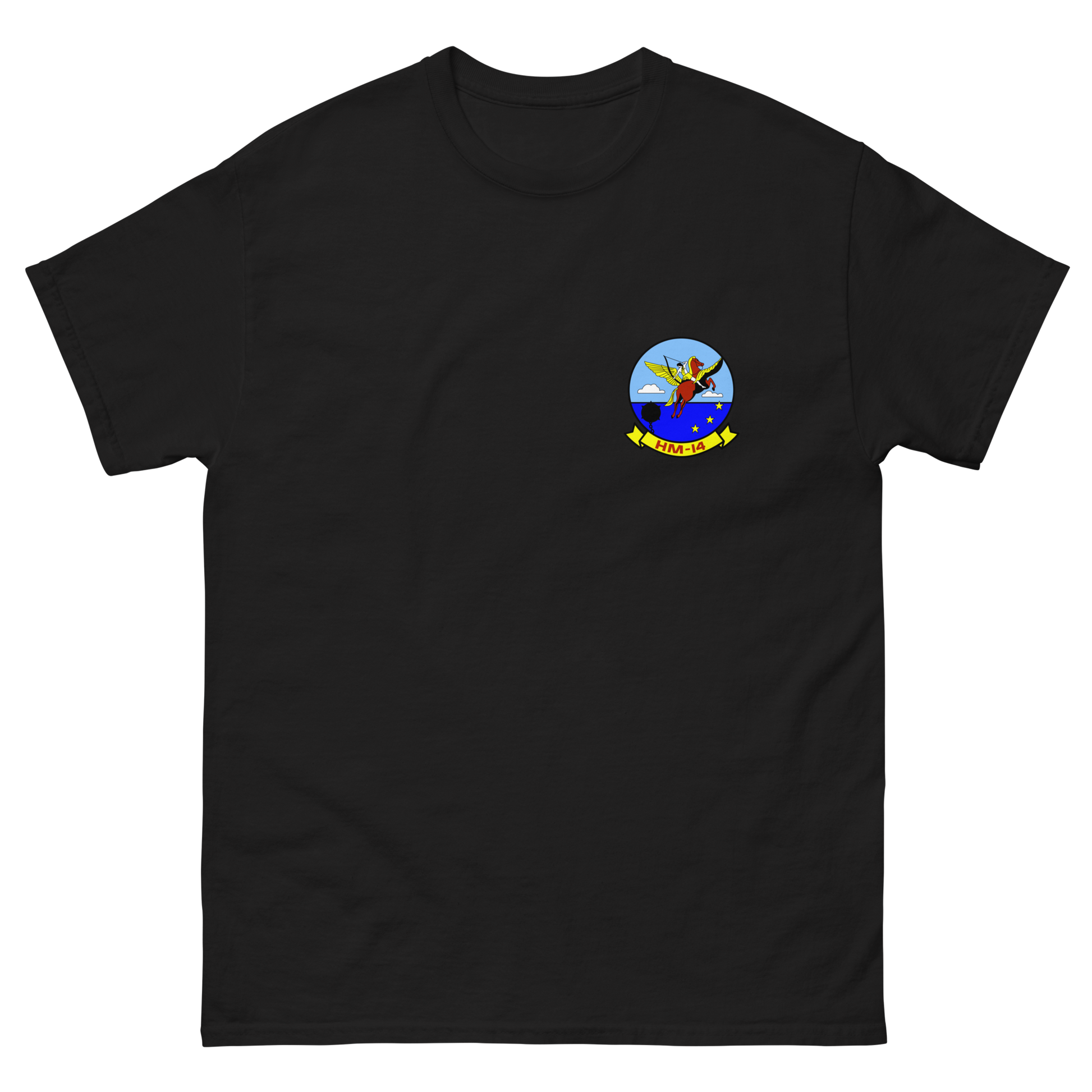 HM-14 The Vanguard Squadron Crest T-Shirt – front view, black