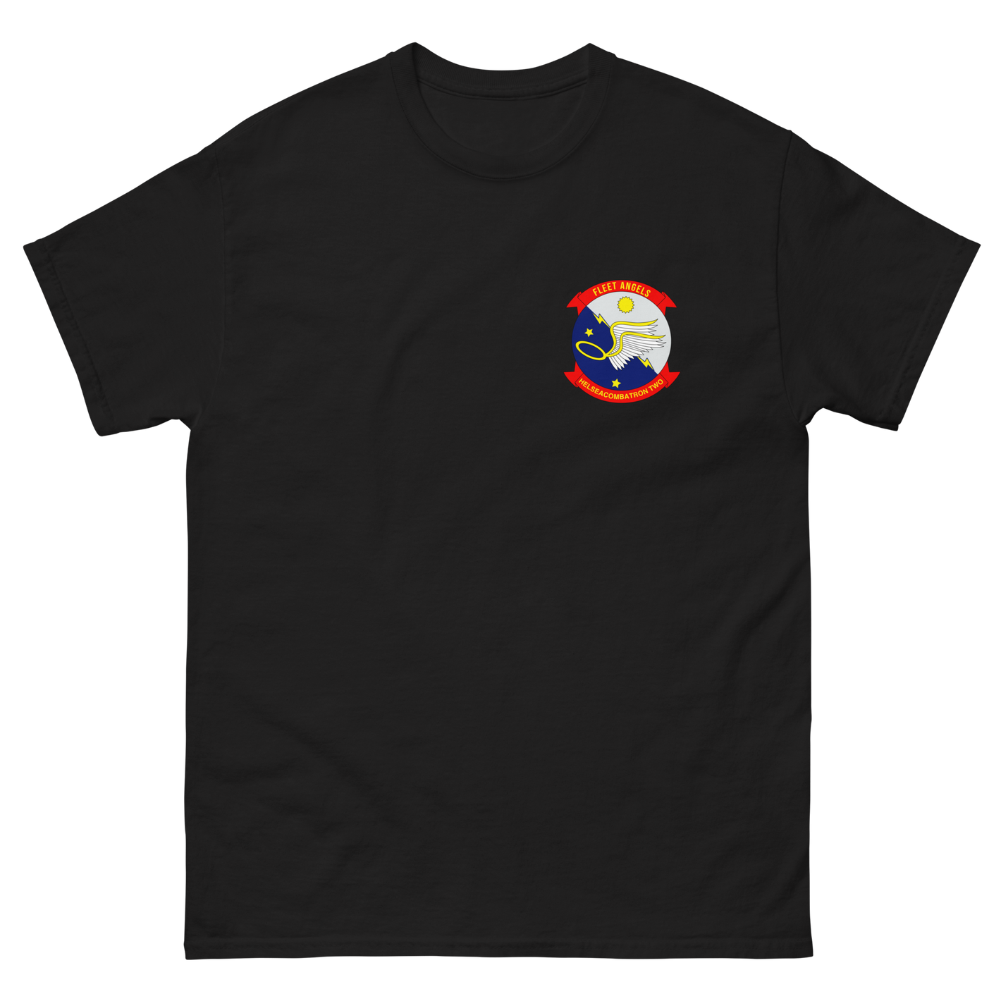 HSC-2 Fleet Angels Squadron Crest T-Shirt – front view, black