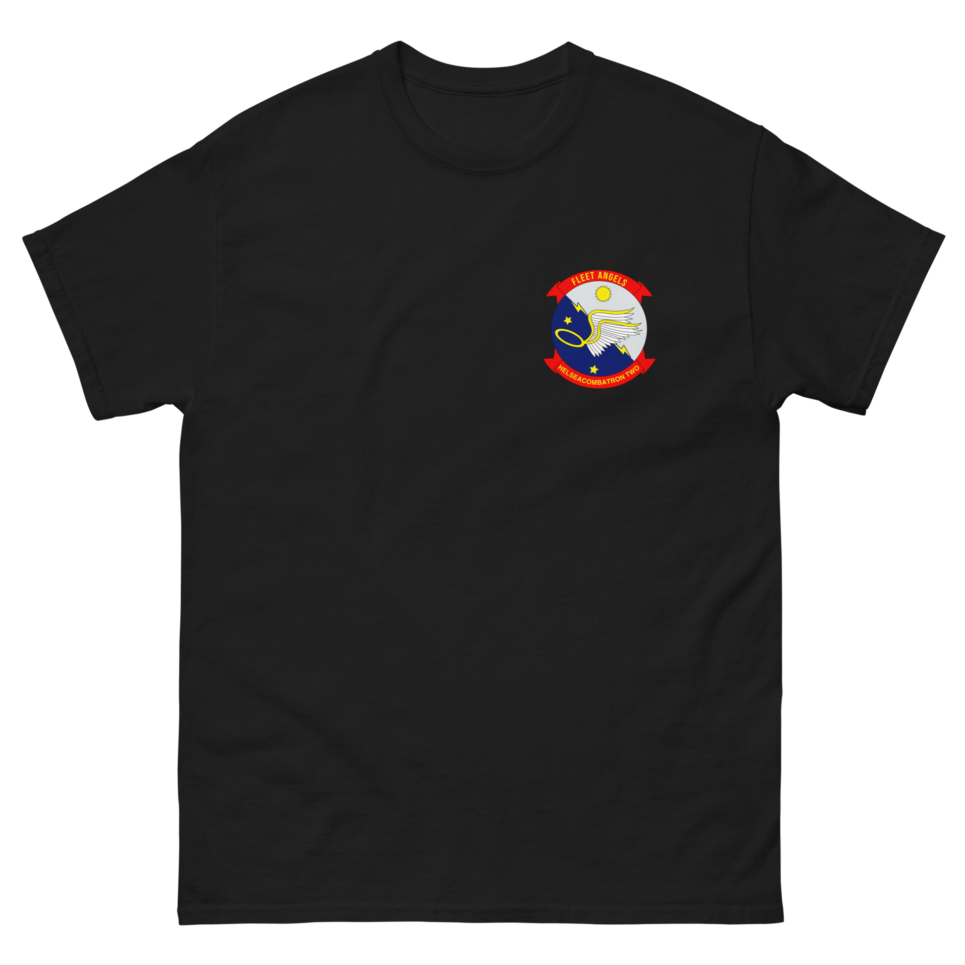 HSC-2 Fleet Angels Squadron Crest T-Shirt – front view, black