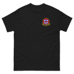 HSC-4 Black Knights Squadron Crest Shirt – front view, black