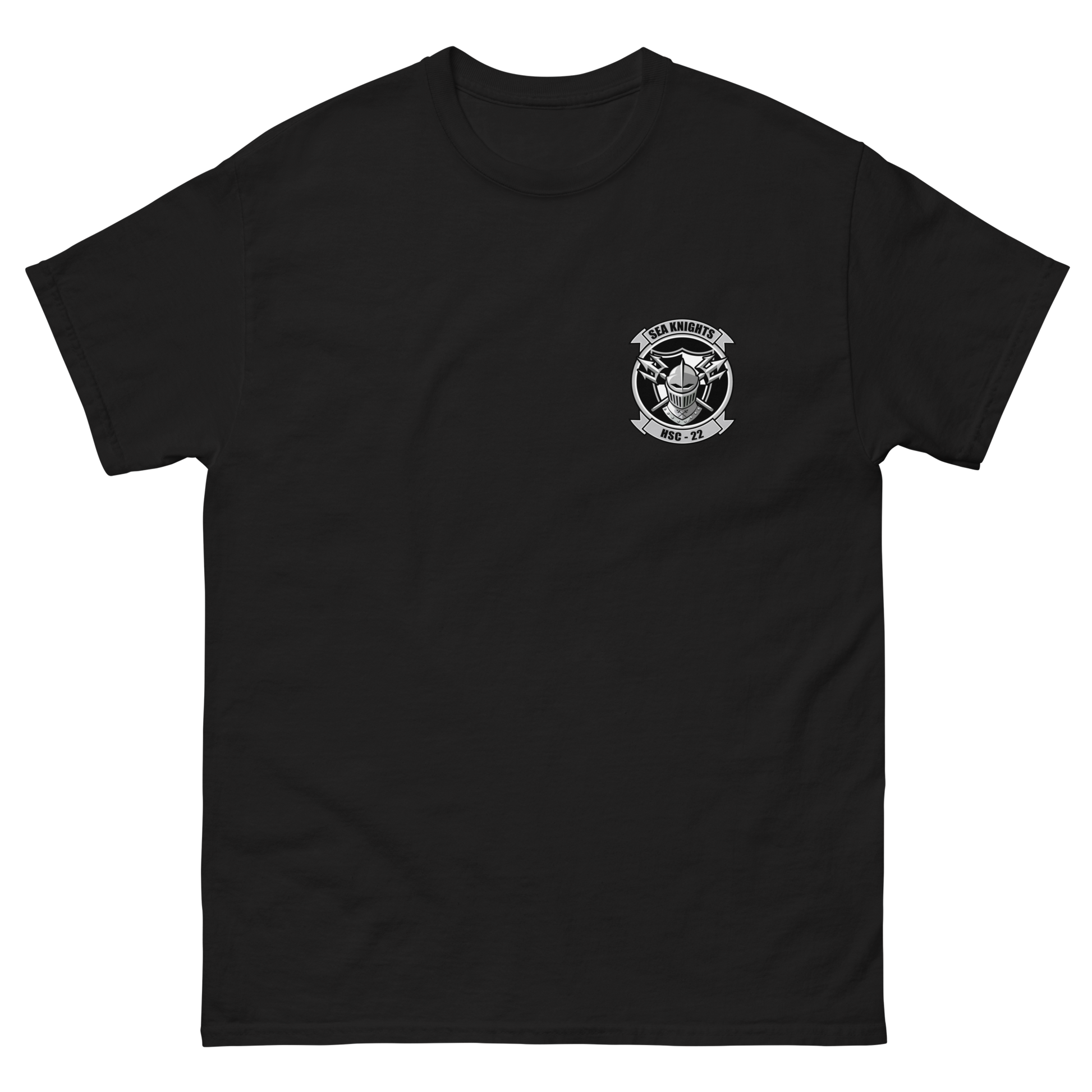 HSC-22 Sea Knights Squadron Crest T-Shirt – front view, black