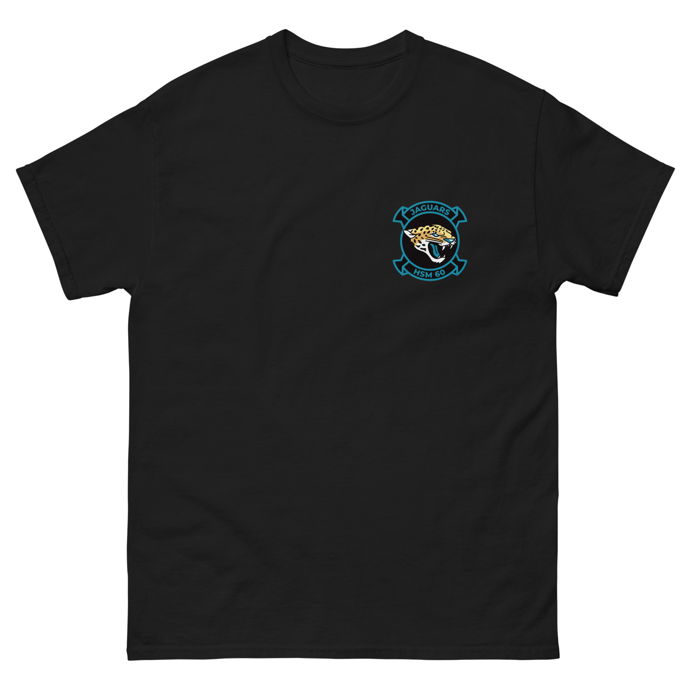 HSM-60 Jaguars Squadron Crest T-Shirt – front view, black