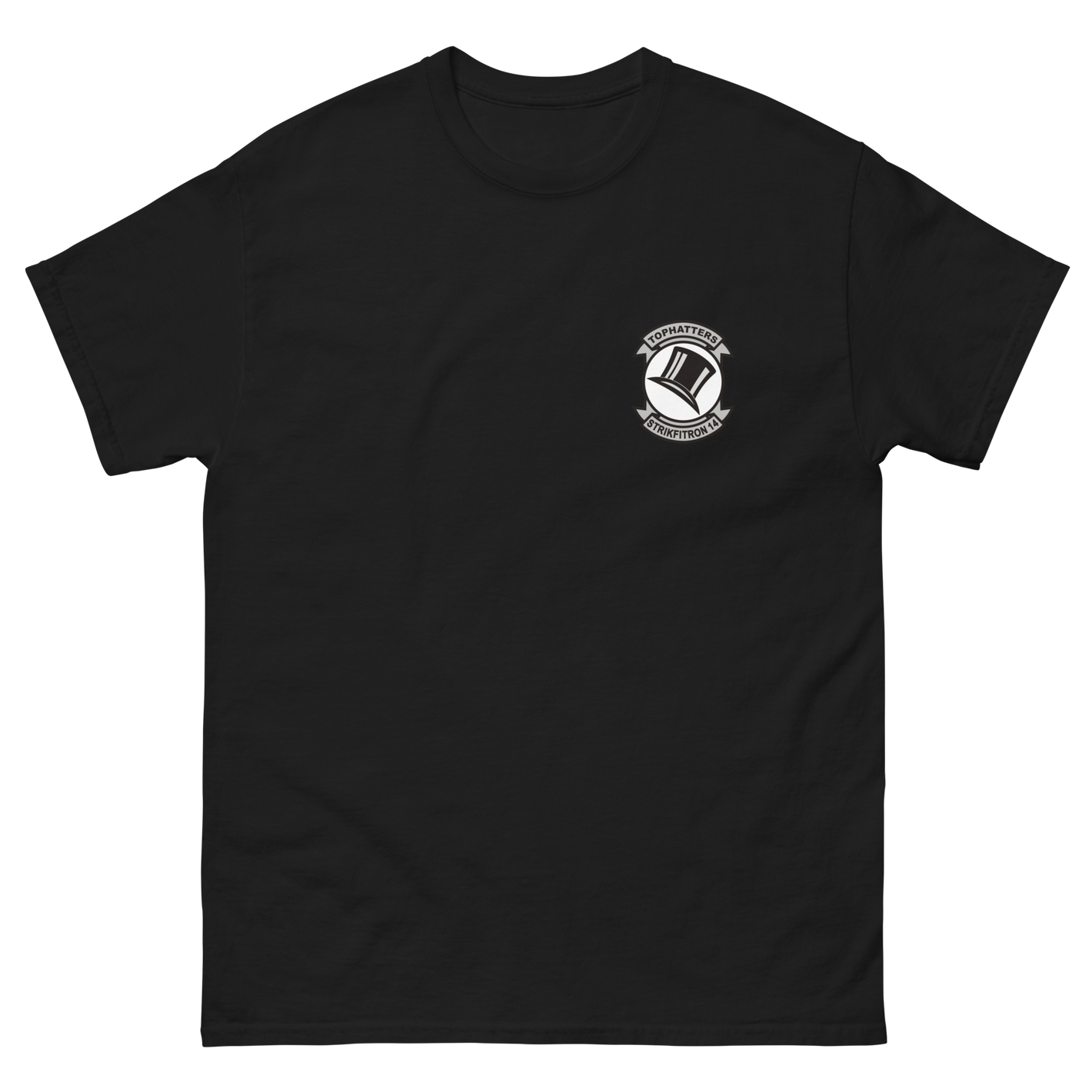 VFA-14 Tophatters Squadron Crest T-Shirt – front view, black