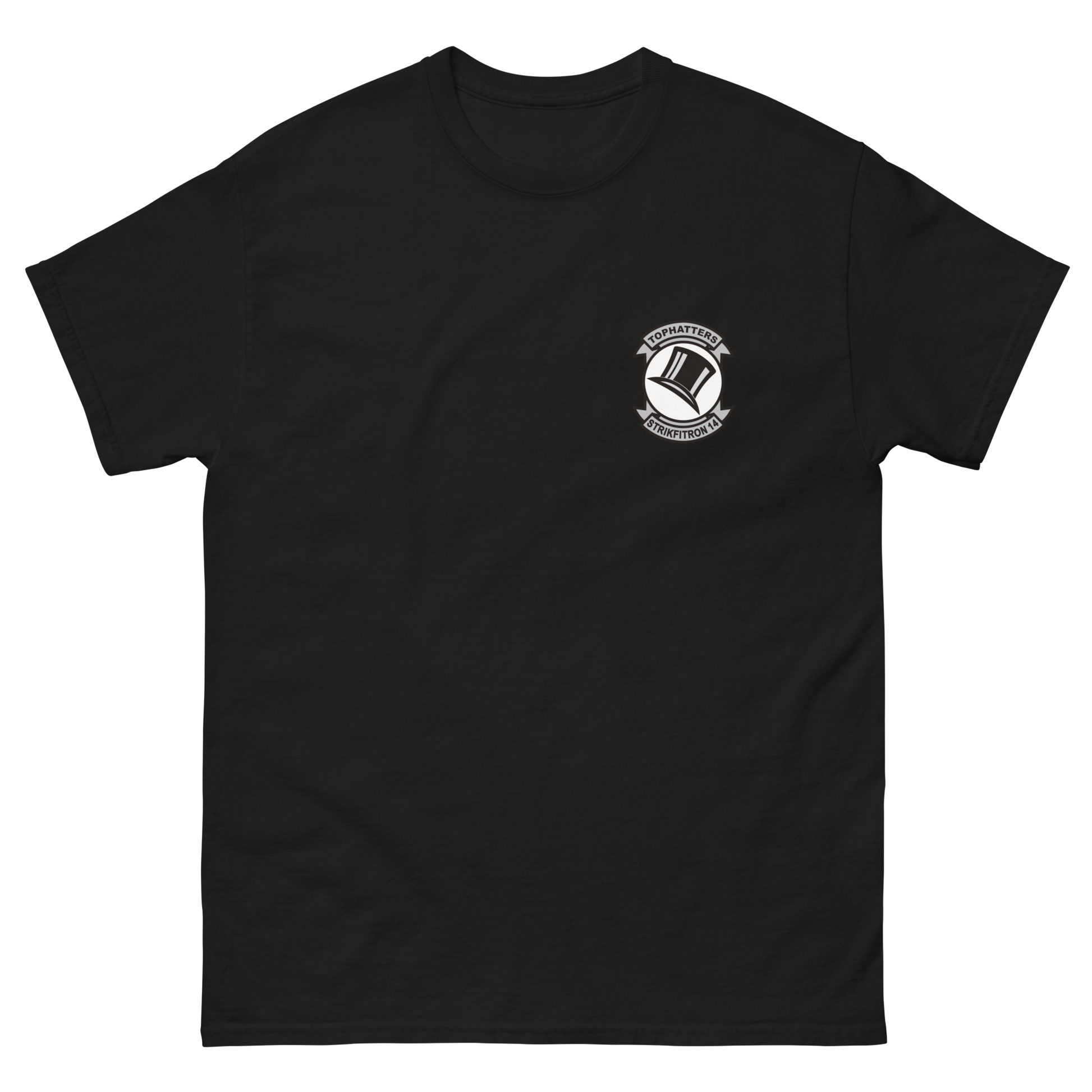 VFA-14 Tophatters Squadron Crest T-Shirt – front view, black