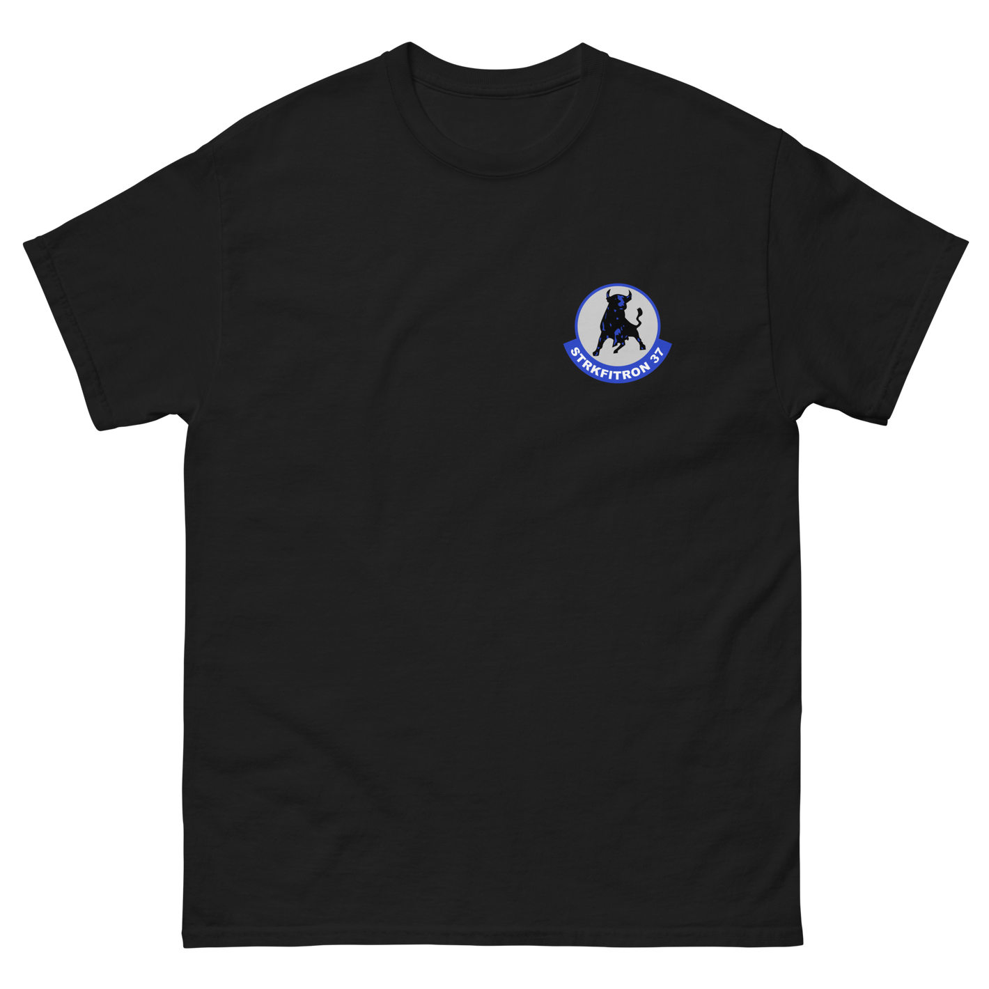 VFA-37 Ragin' Bulls Squadron Crest T-Shirt – front view, black