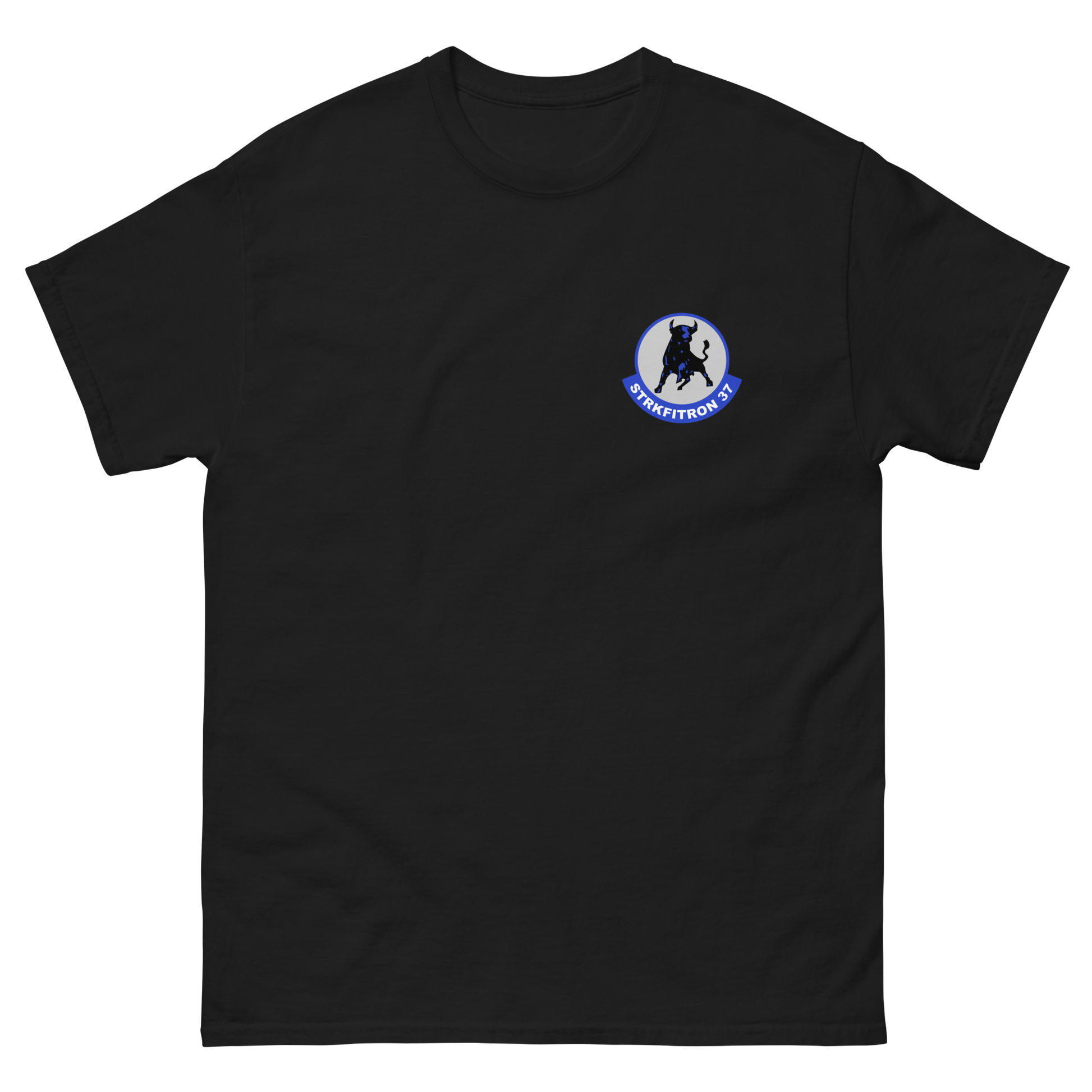 VFA-37 Ragin' Bulls Squadron Crest T-Shirt – front view, black