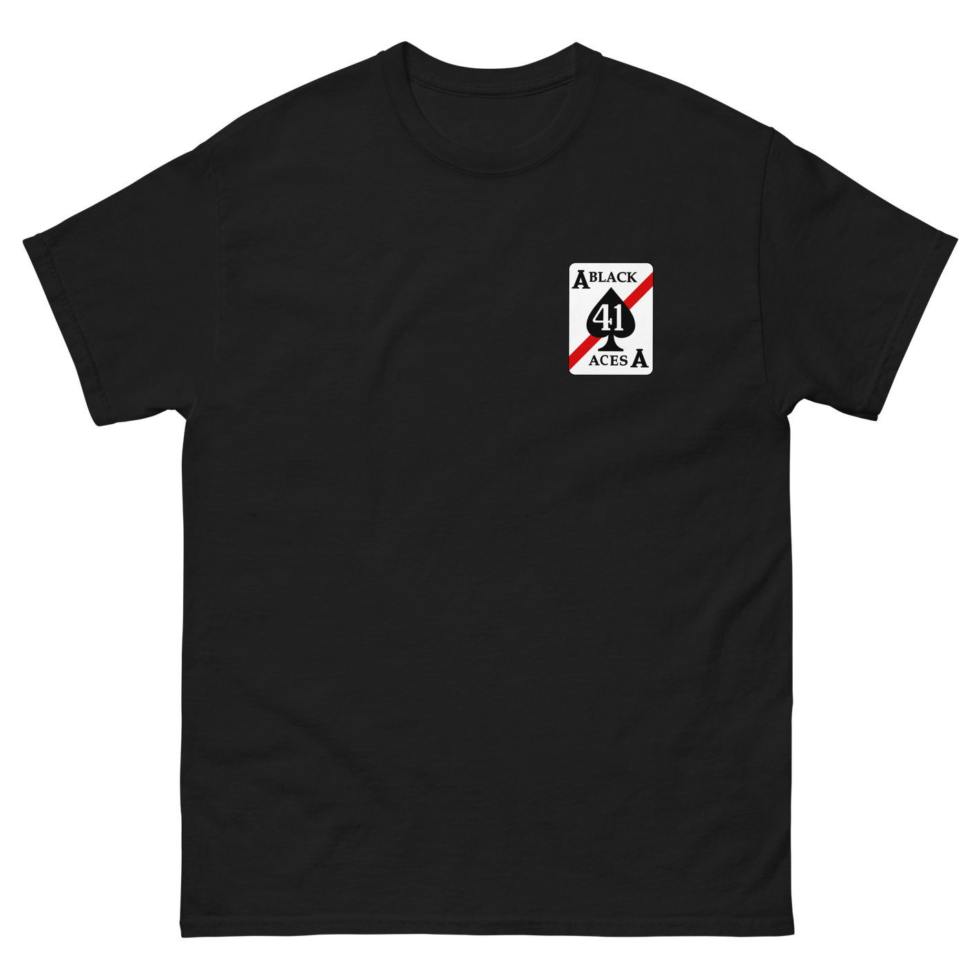 VFA-41 Black Aces Squadron Crest T-Shirt – front view, black
