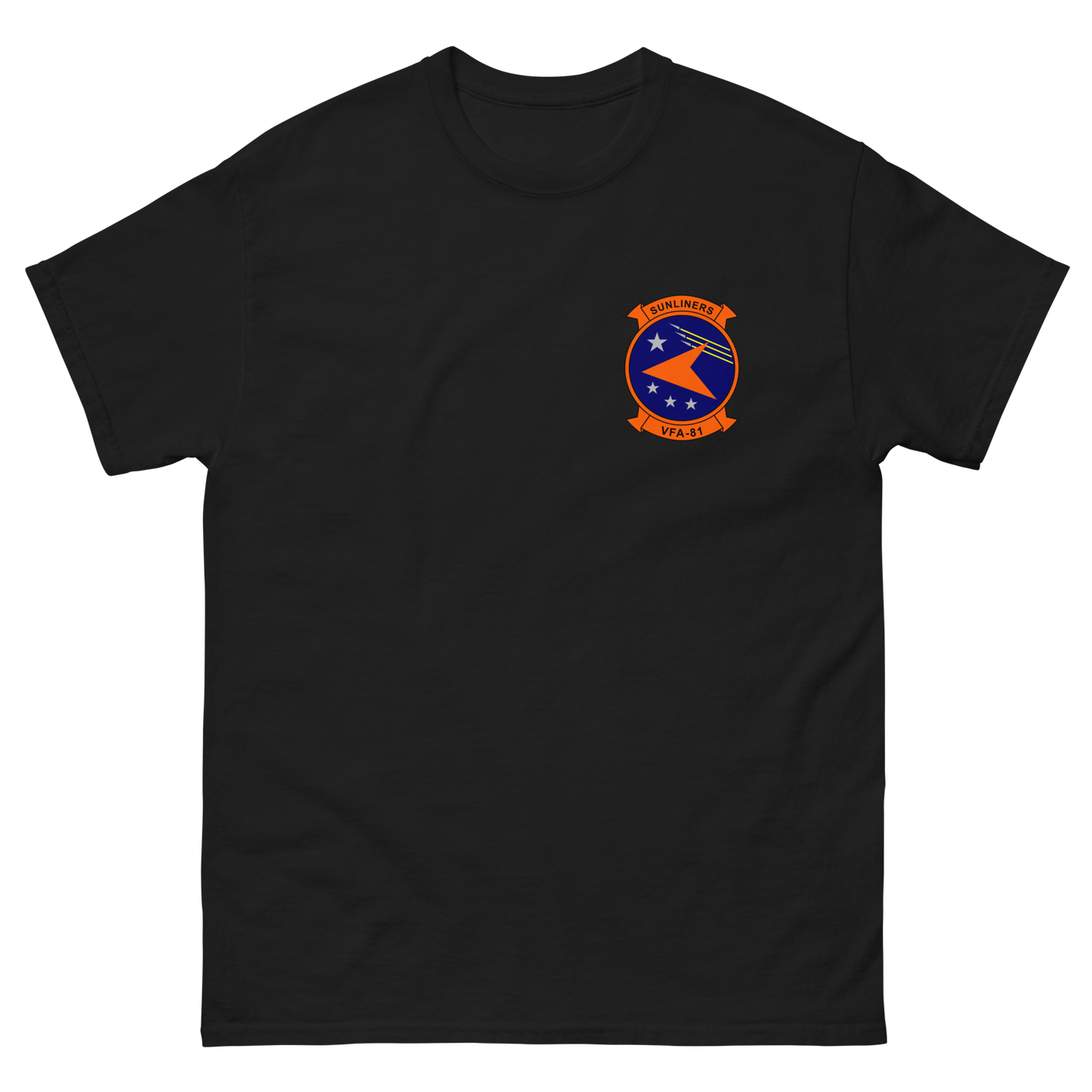 VFA-81 Sunliners Squadron Crest T-Shirt – front view, black