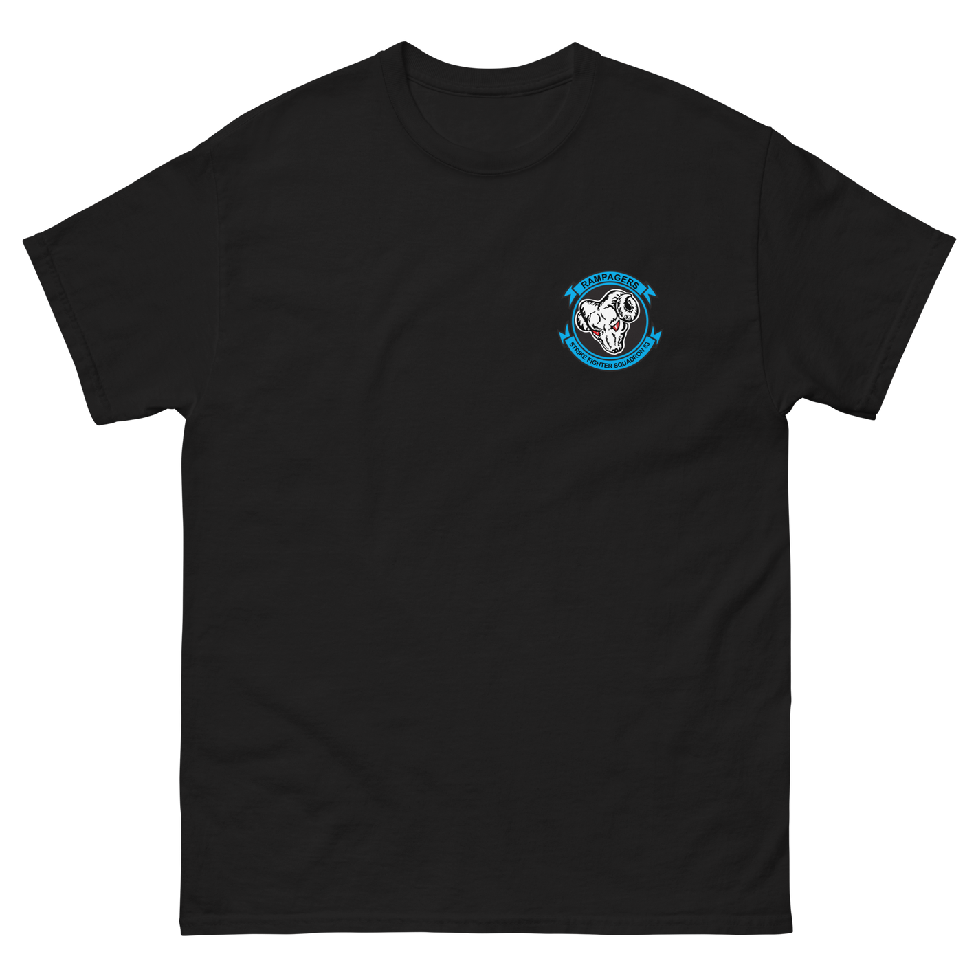 VFA-83 Rampagers Squadron Crest T-Shirt – front view, black
