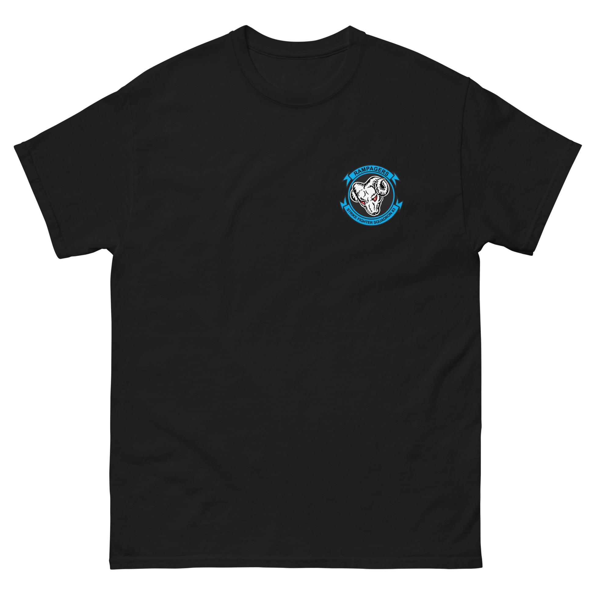 VFA-83 Rampagers Squadron Crest T-Shirt – front view, black
