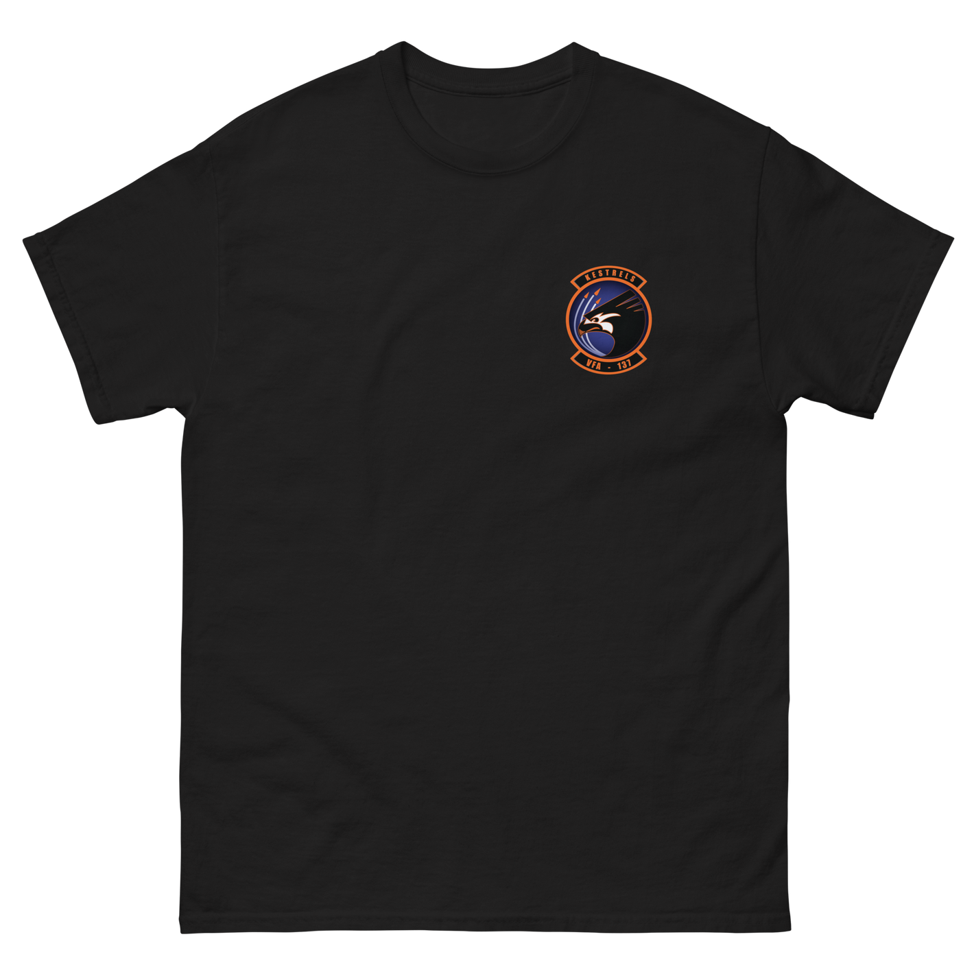 VFA-137 Kestrels Squadron Crest T-Shirt – front view, black