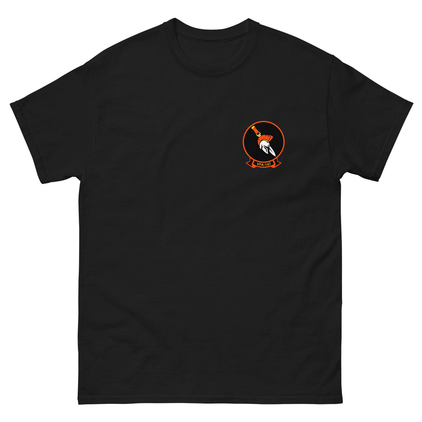 VFA-147 Argonauts Squadron Crest T-Shirt – front view, black