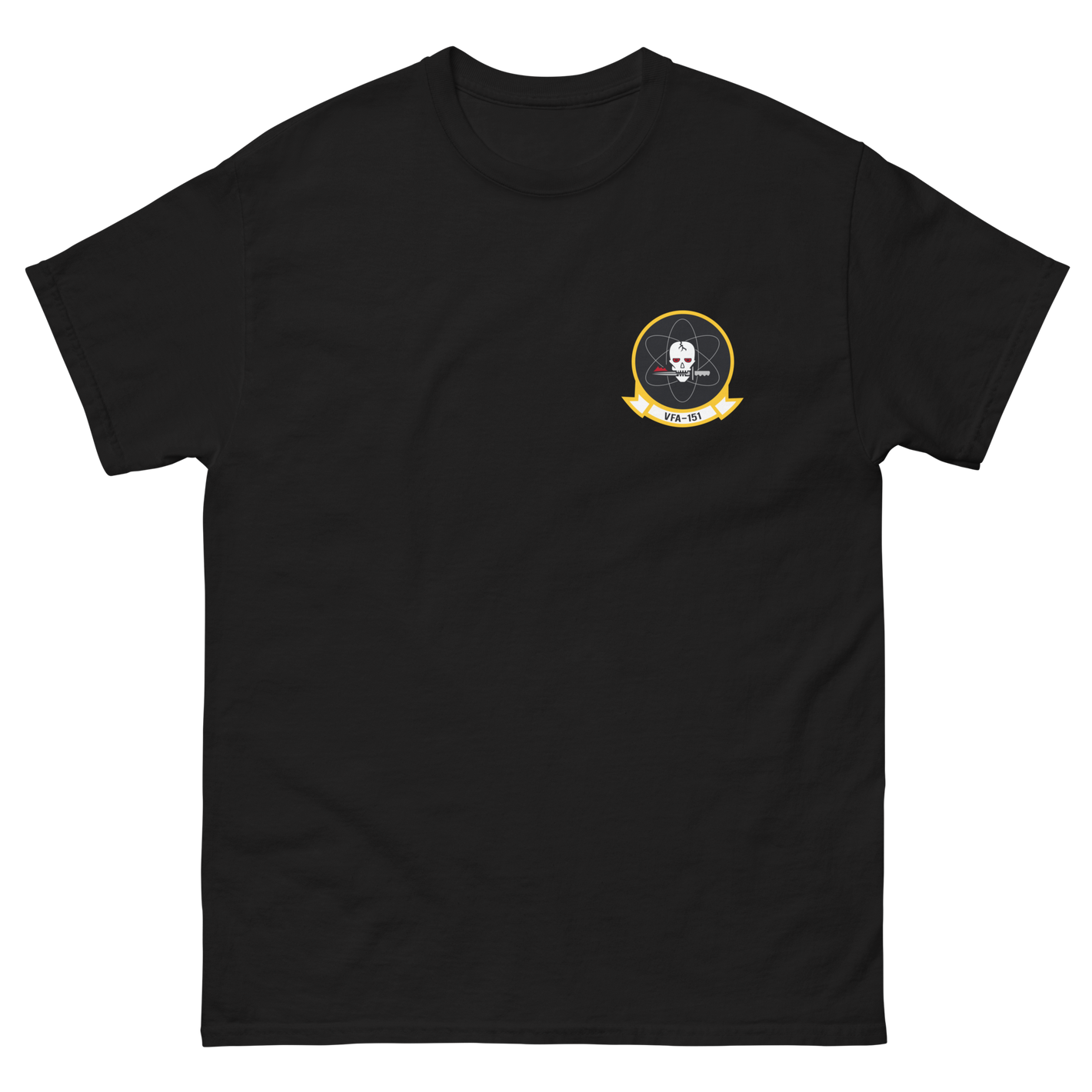 VFA-151 Vigilantes Squadron Crest T-Shirt – front view, black
