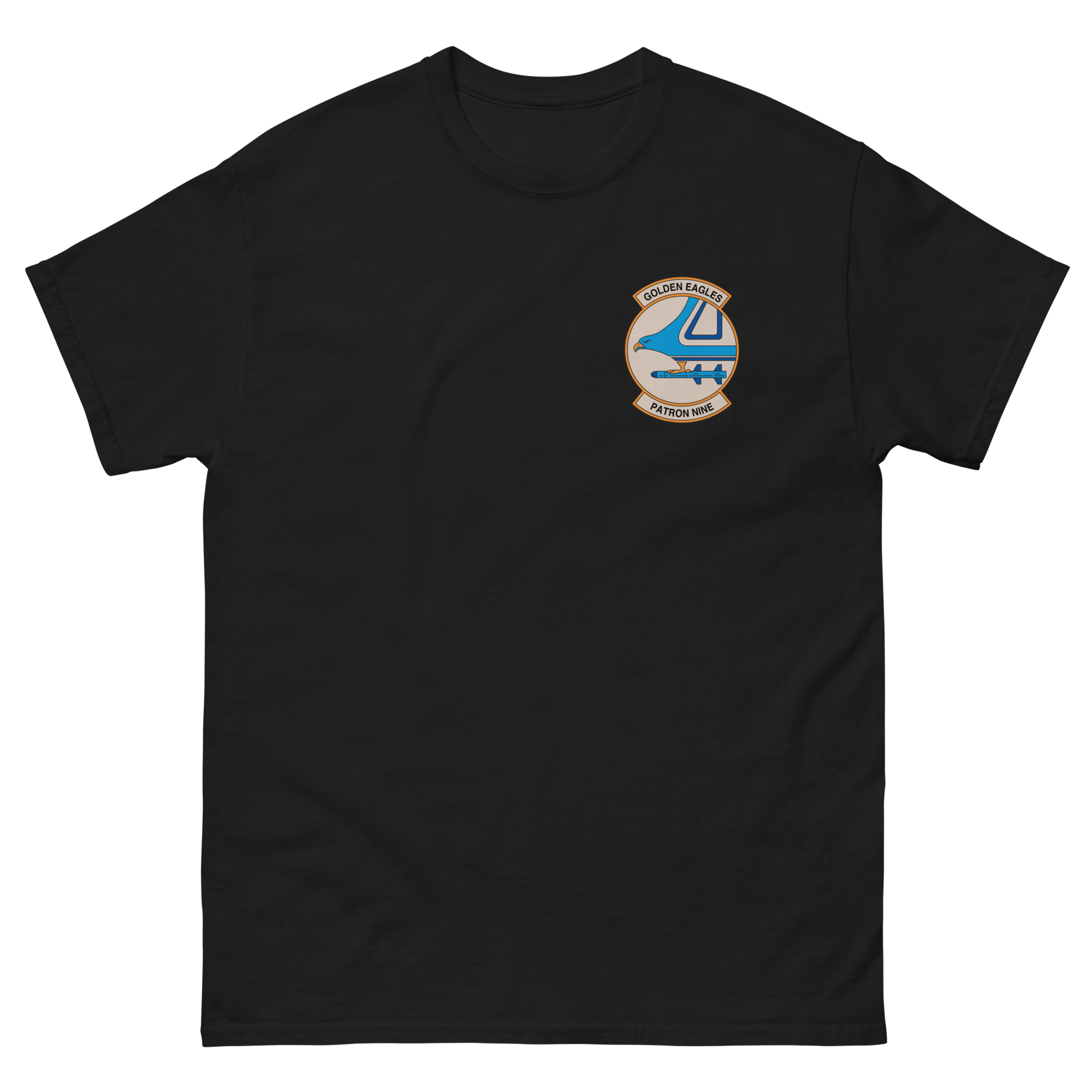 VP-9 Golden Eagles Squadron Crest (1) T-Shirt – front view, black