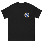 USS Constellation (CVA-64) Ship's Crest Shirt – front view, black