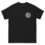 USS Constellation (CV-64) Ship's Crest T-Shirt – front view, black