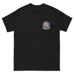 USS Franklin D. Roosevelt (CVB/CVA/CV-42) Ship's Crest T-Shirt – front view, black