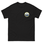 USS Gerald R. Ford (CVN-78) Ship's Crest T-Shirt – front view, black