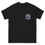 USS Hornet (CV-12) Ship's Crest T-Shirt – front view, black