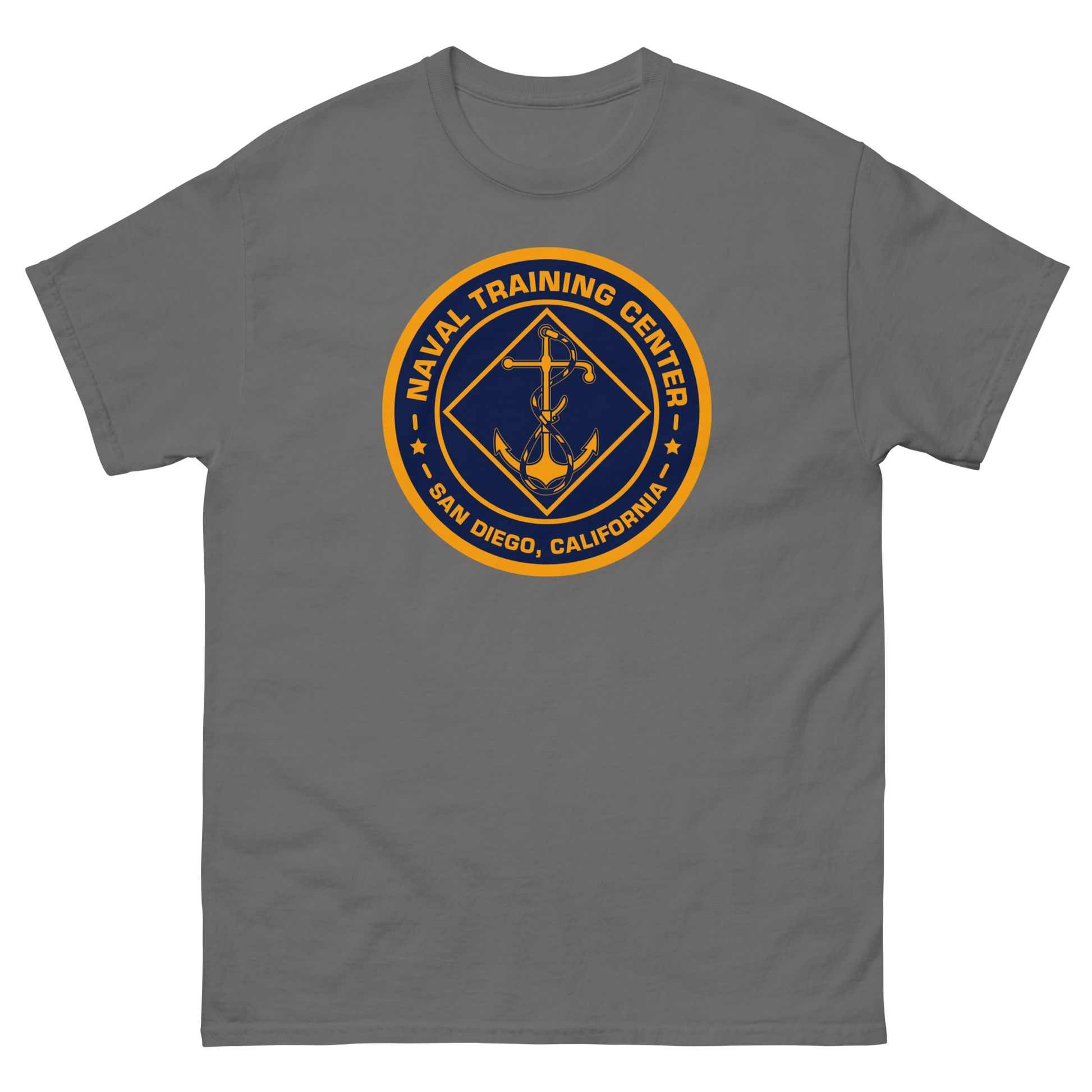 NTC San Diego Crest T-Shirt – front view, charcoal