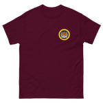 USS America (CVA/CV-66) Ship's Crest Shirt – front view, maroon