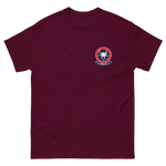 HSC-28 Dragon Whales Squadron Crest T-Shirt – front view, maroon