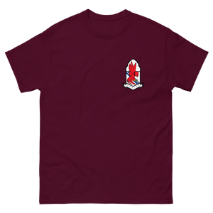 VFA-22 Fighting Redcocks Squadron Crest T-Shirt – front view, maroon