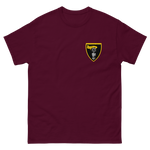 VFA-27 Royal Maces Squadron Crest T-Shirt – front view, maroon