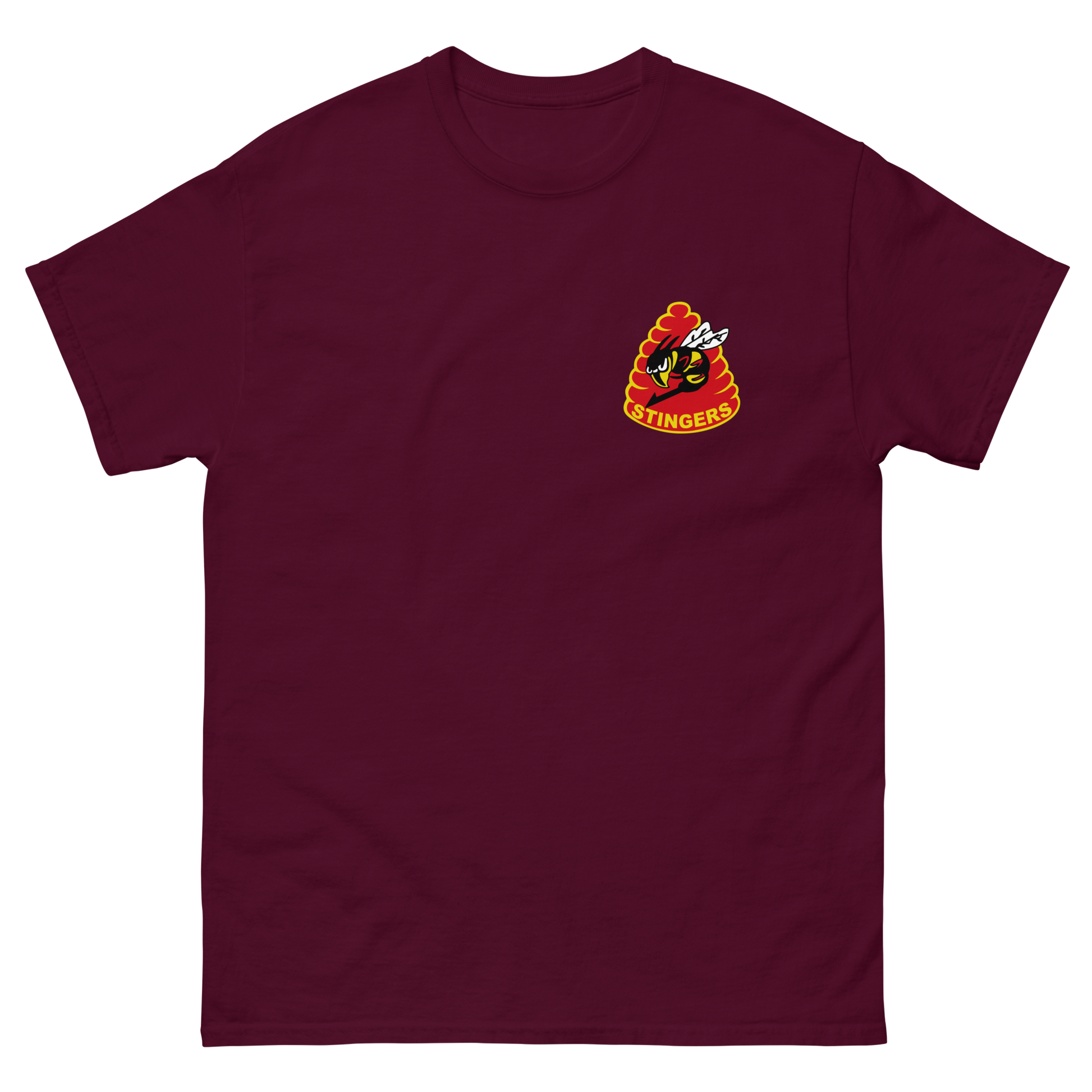 VFA-113 Stingers Squadron Crest T-Shirt – front view, maroon