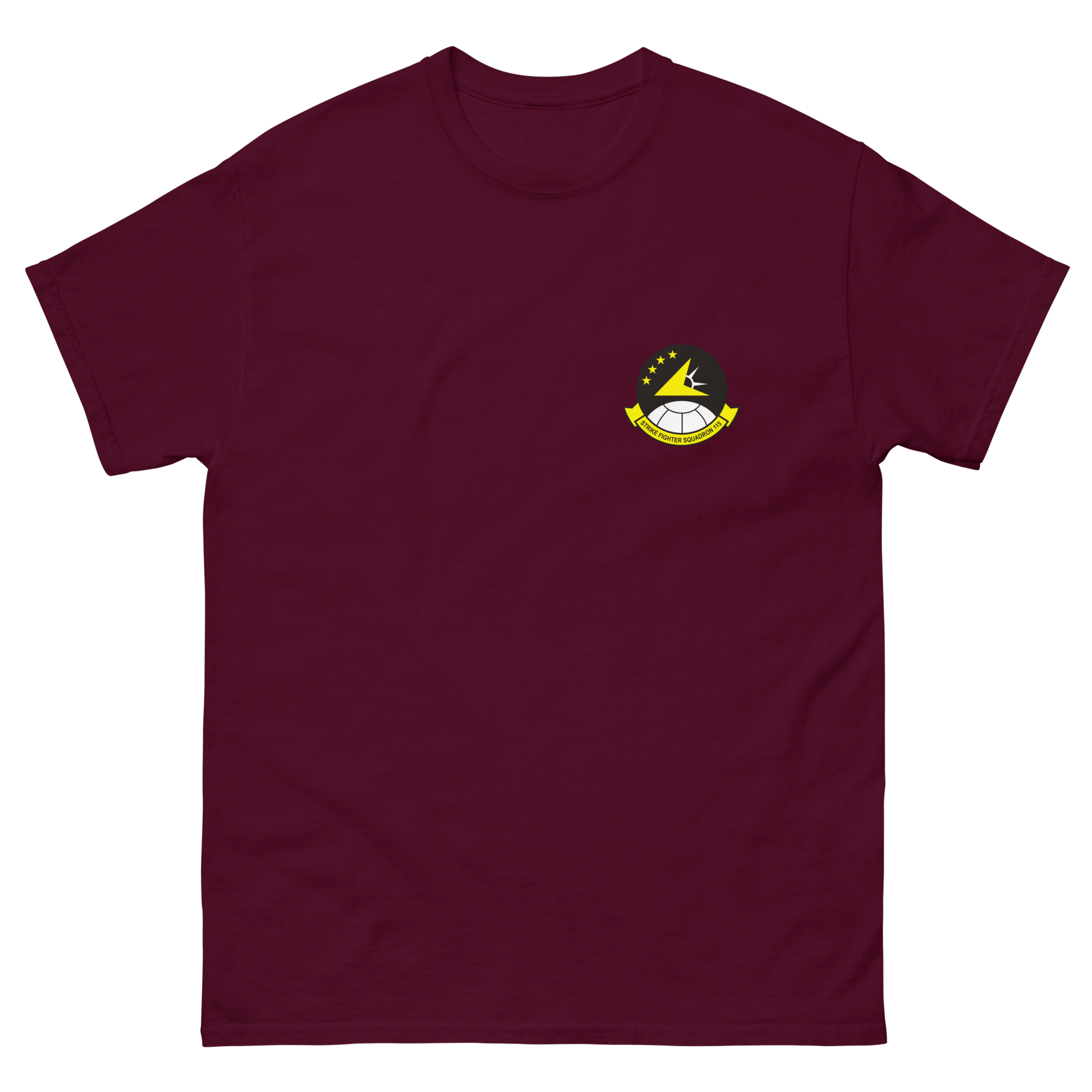 VFA-115 Eagles Squadron Crest T-Shirt – front view, maroon