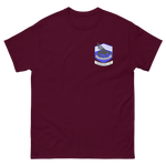VFA-143 Pukin' Dogs Squadron Crest T-Shirt – front view, maroon